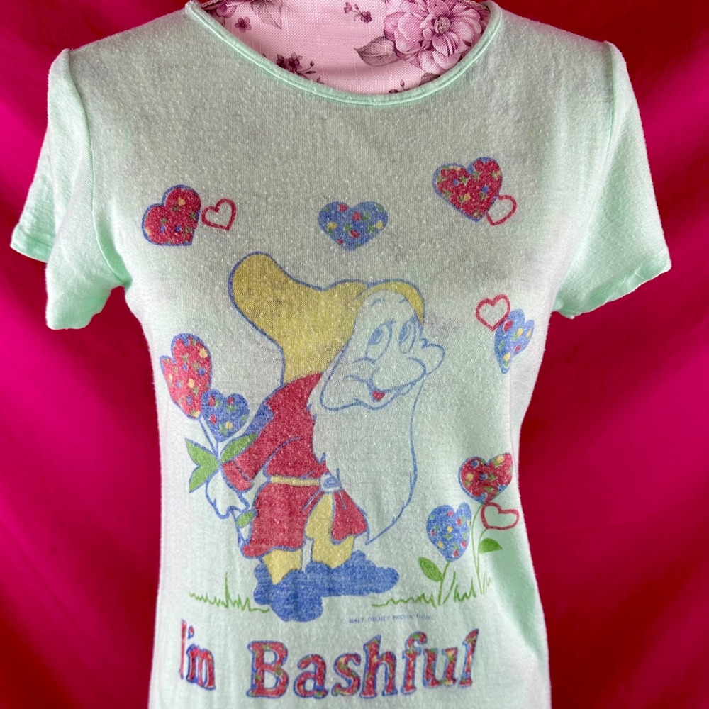 Vintage Disney "I'm Bashful" Snow White and the Seven Dwarfs Green Nightgown‎